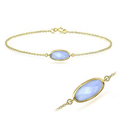 Blue Chalcedony Ellipse Shape Bracelet BRS-386-GP